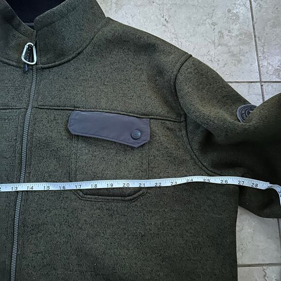 Ascend Mens 2XL XXL Fleece Lining Jacket Green Hiking Outdoors Gorpcore Pockets - Picture 7 of 9